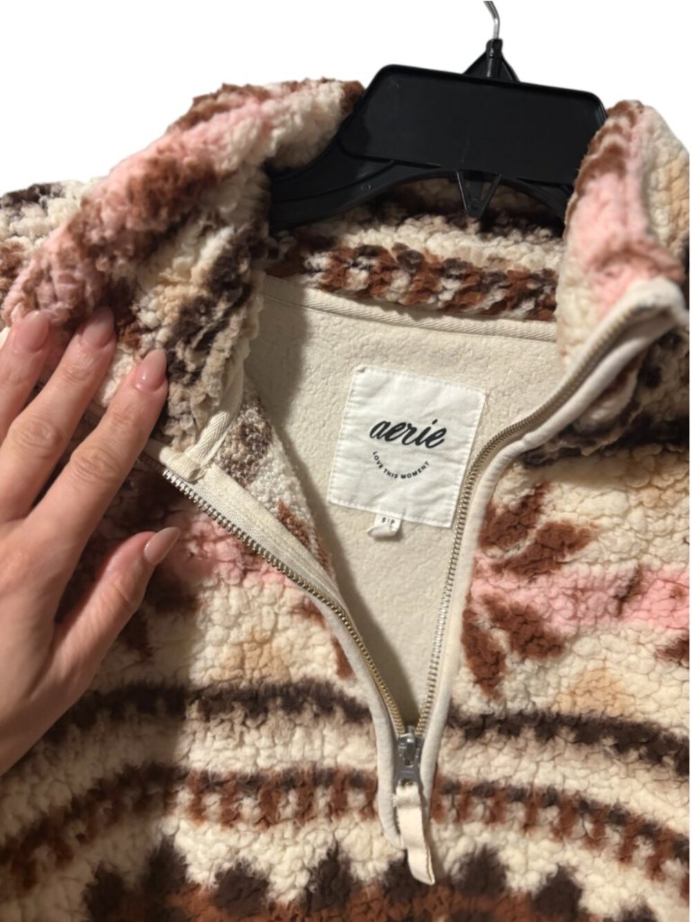 Aerie Sherpa Quarter Zip Sweater - Picture 8 of 10
